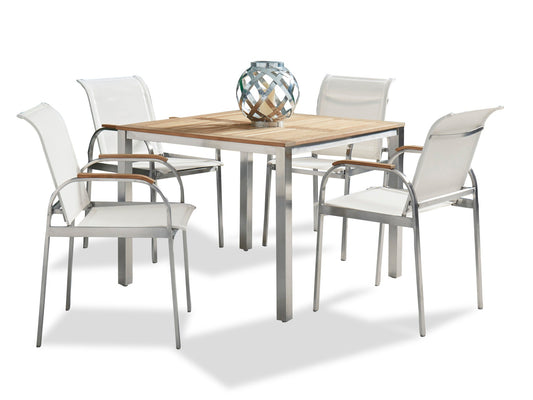 Aruba Off-White 5 Piece Outdoor Dining Set