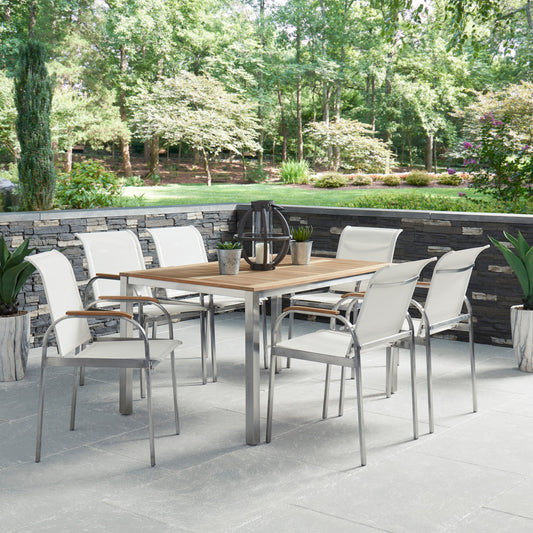 Aruba Off-White 7 Piece Outdoor Dining Set