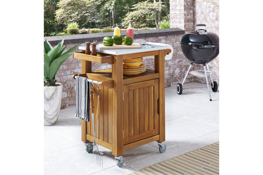 Maho Brown Outdoor Kitchen Cart - Compact