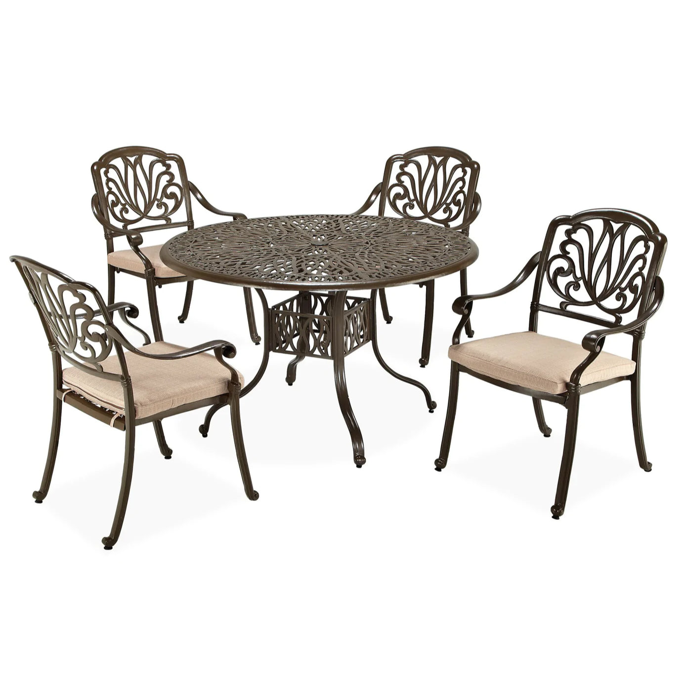 Capri Taupe 5 Piece Outdoor Dining Set