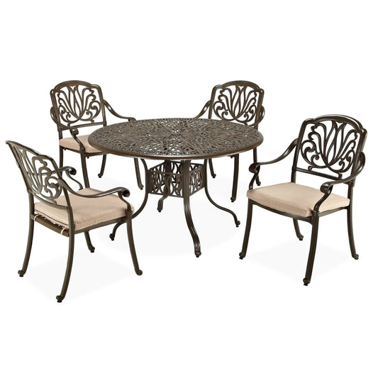 Capri Taupe 5 Piece Outdoor Dining Set