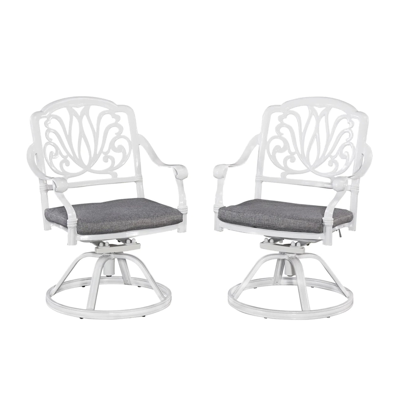 Capri White 5 Piece Outdoor Dining Set with Swivel Chairs