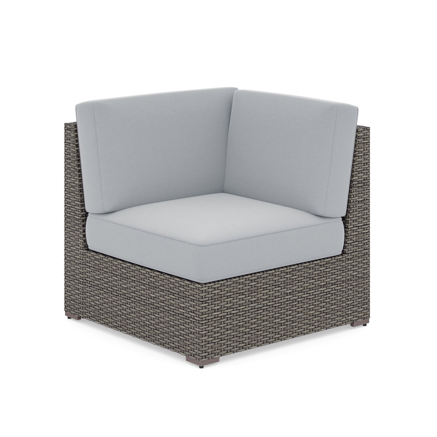 Boca Raton Brown Outdoor Chair Pair and Coffee Table - Gray Cushion