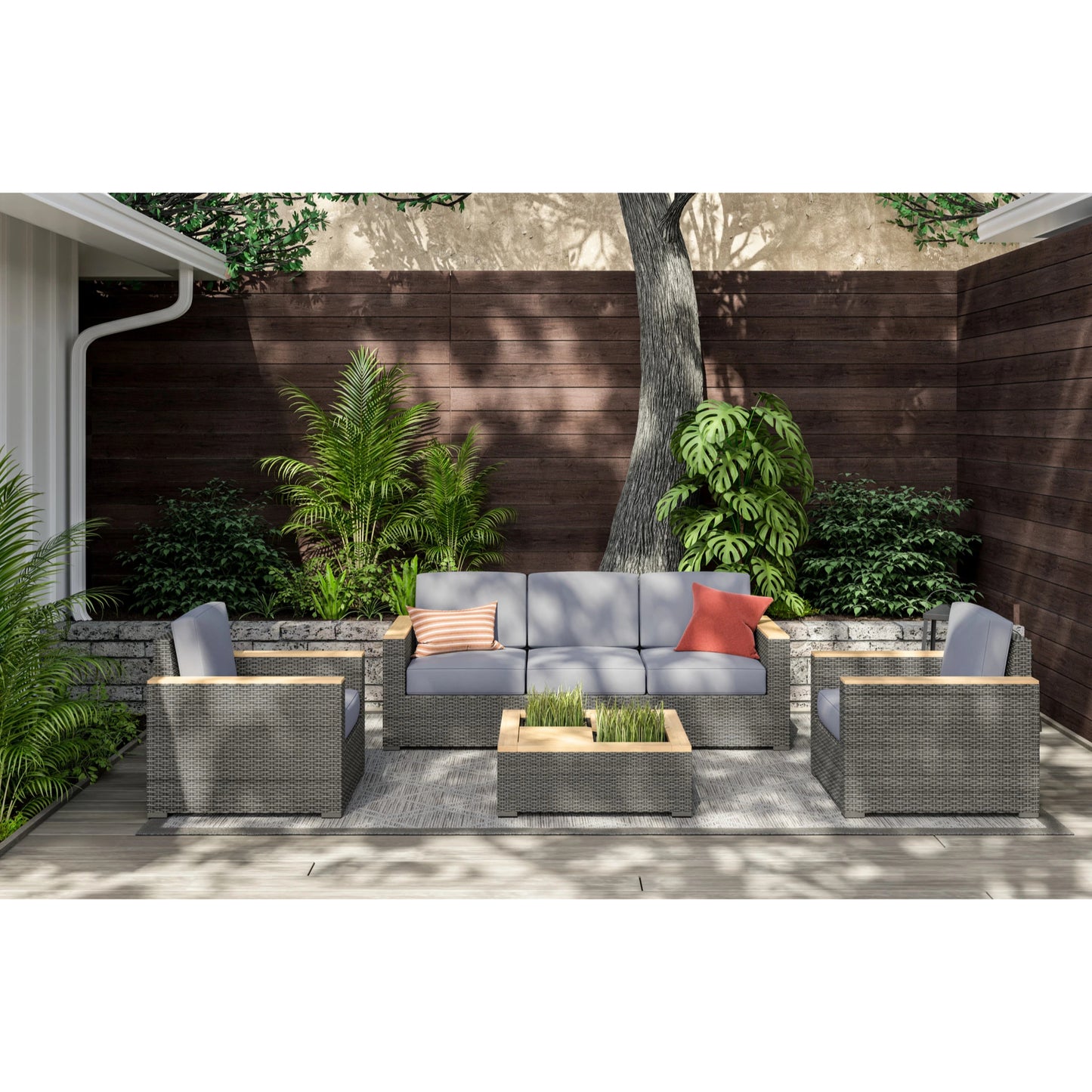 Boca Raton Brown Outdoor Sofa Set