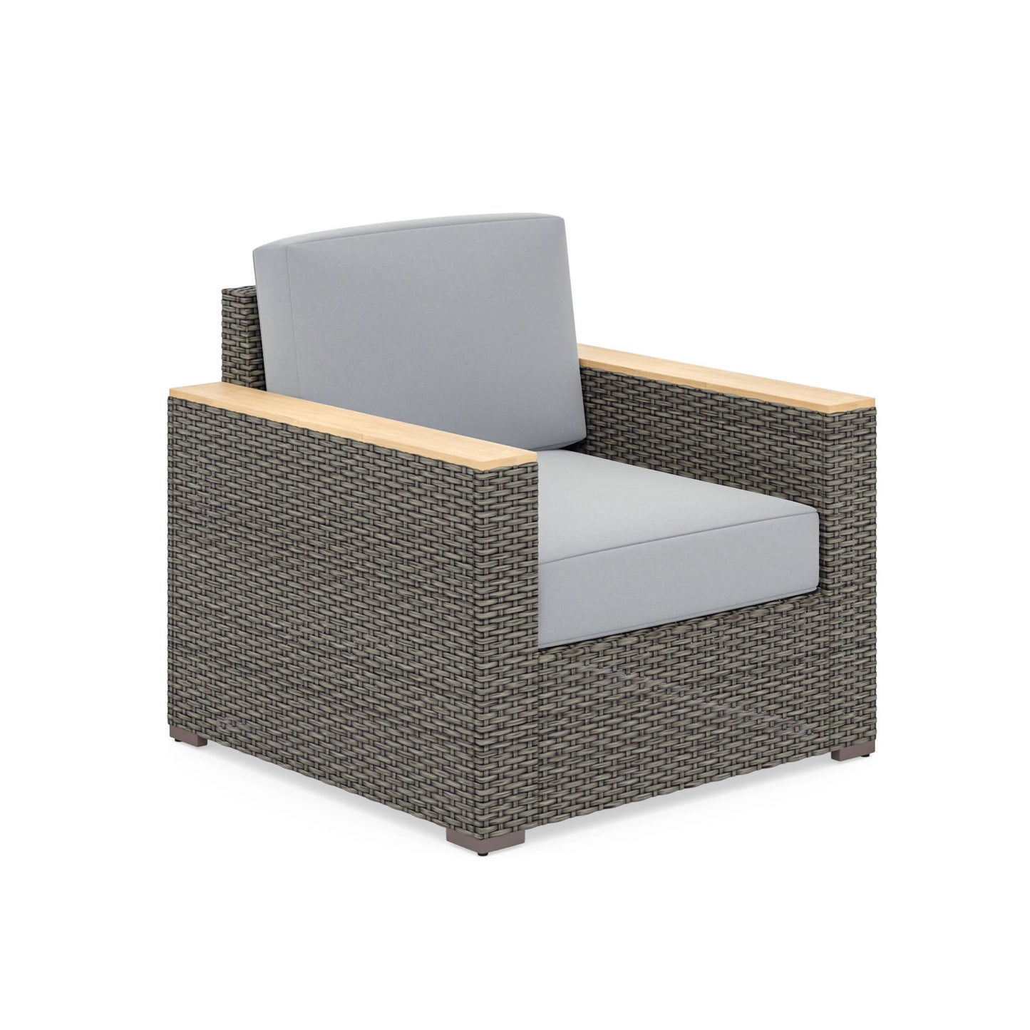 Boca Raton Brown Outdoor Loveseat Set - Gray Cushion