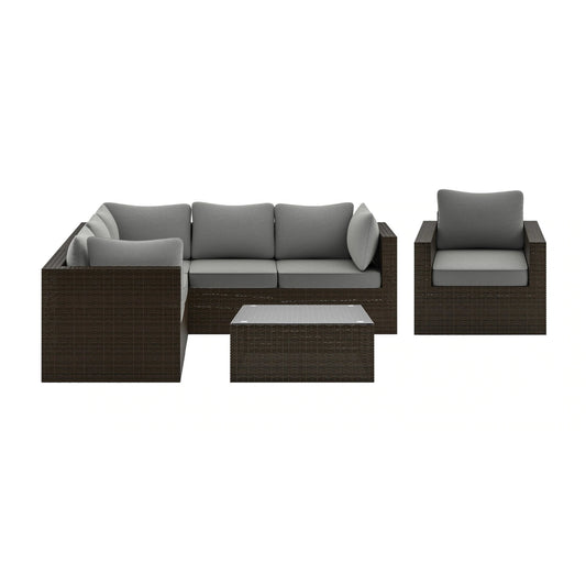 Cape Shores Brown 3-Piece Sectional Set - Gary Cushion