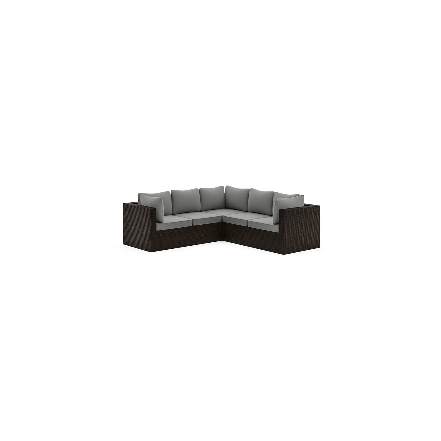 Cape Shores Brown Sectional and Table Set - Gray Cushion