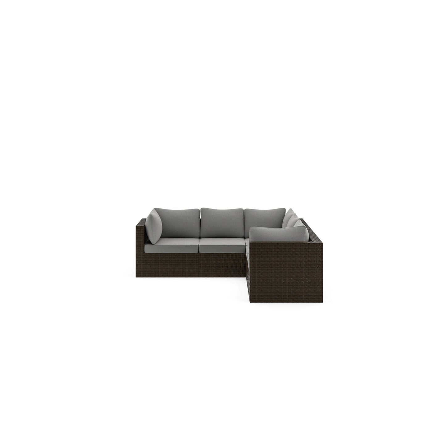 Cape Shores Brown Sectional and Table Set - Gray Cushion