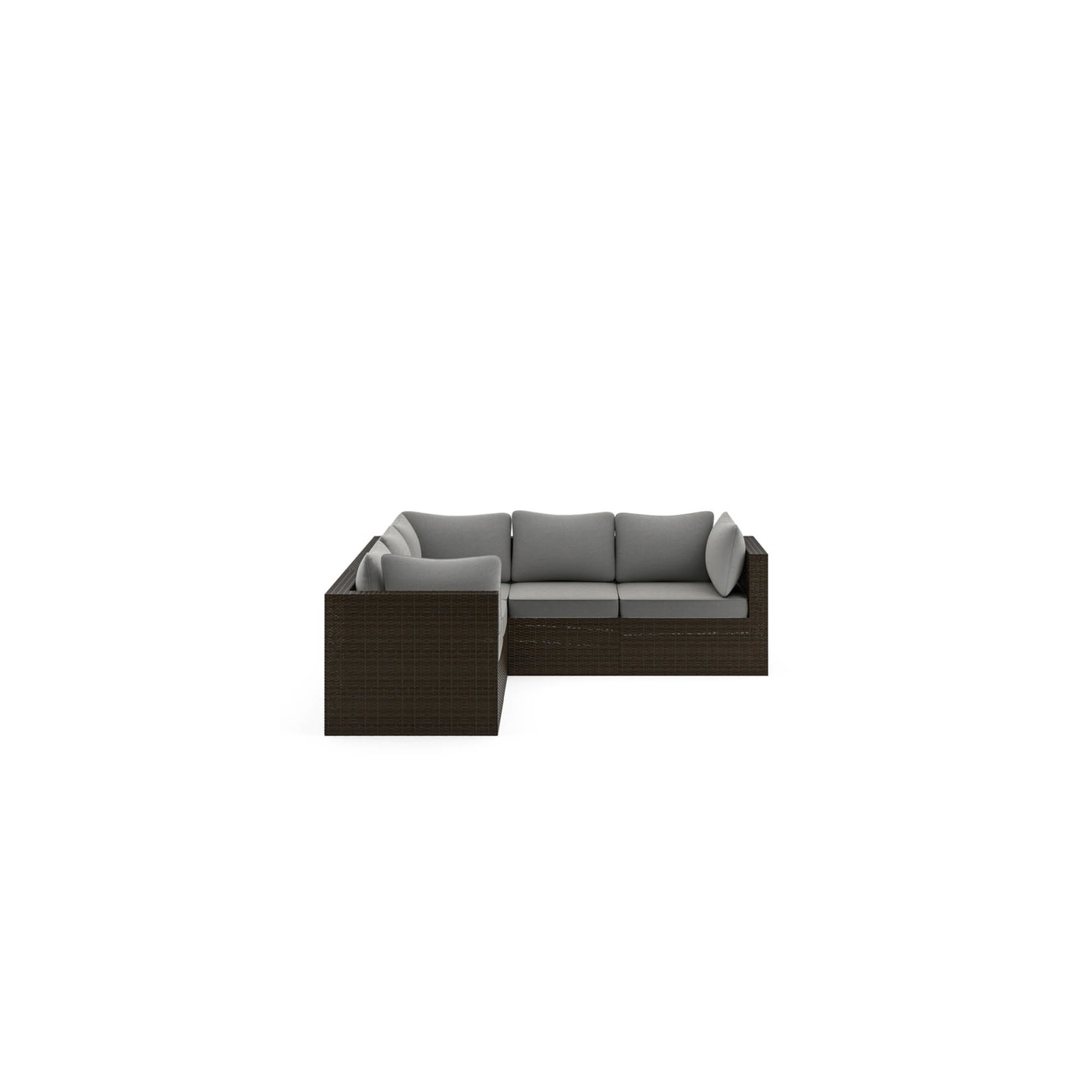 Cape Shores Brown Sectional and Table Set - Gray Cushion