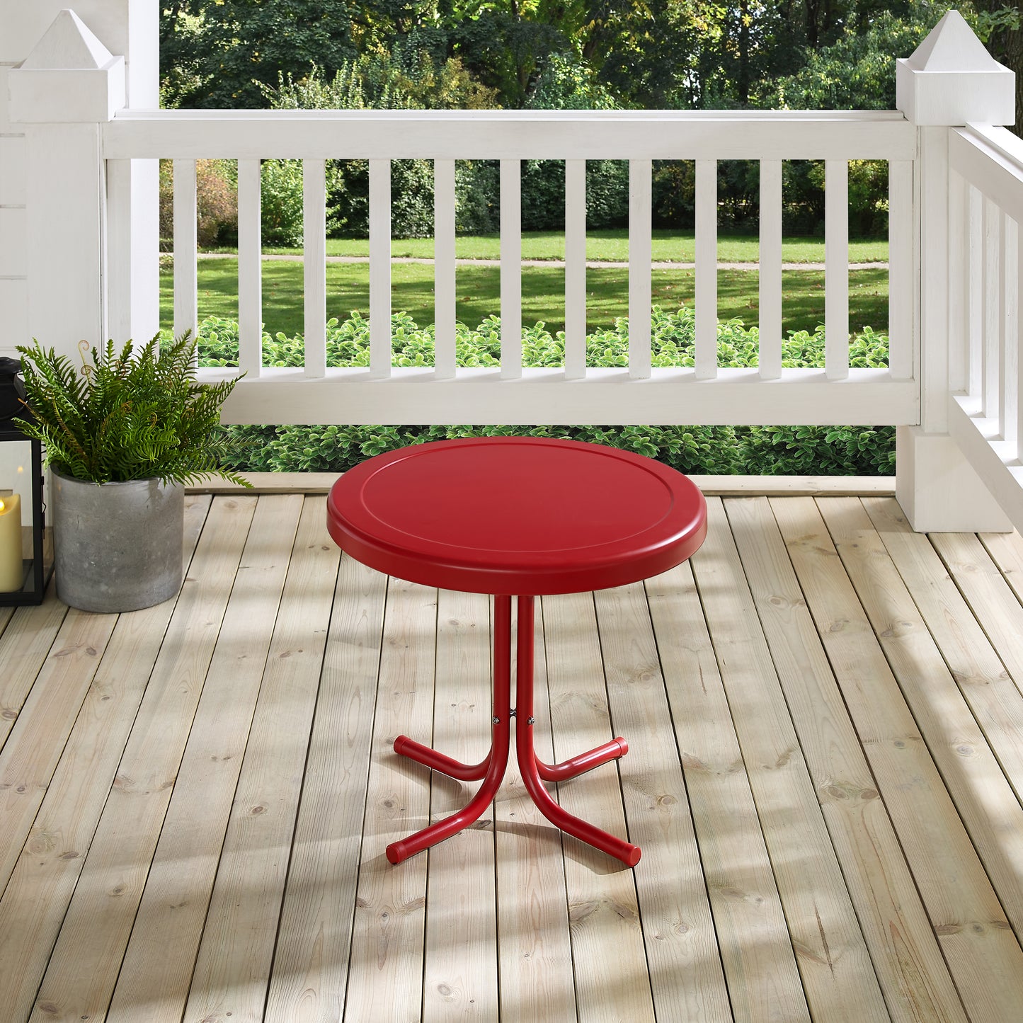 Griffith Outdoor Metal Side Table Bright Red Gloss