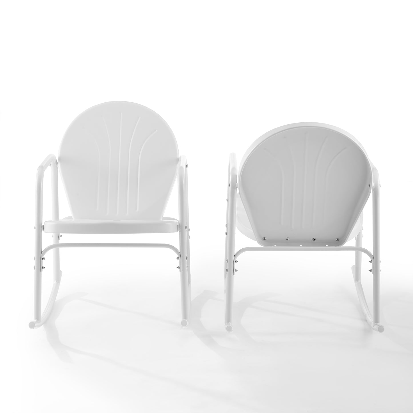 Griffith 2Pc Outdoor Metal Rocking Chair Set White Gloss - 2 Rocking Chairs