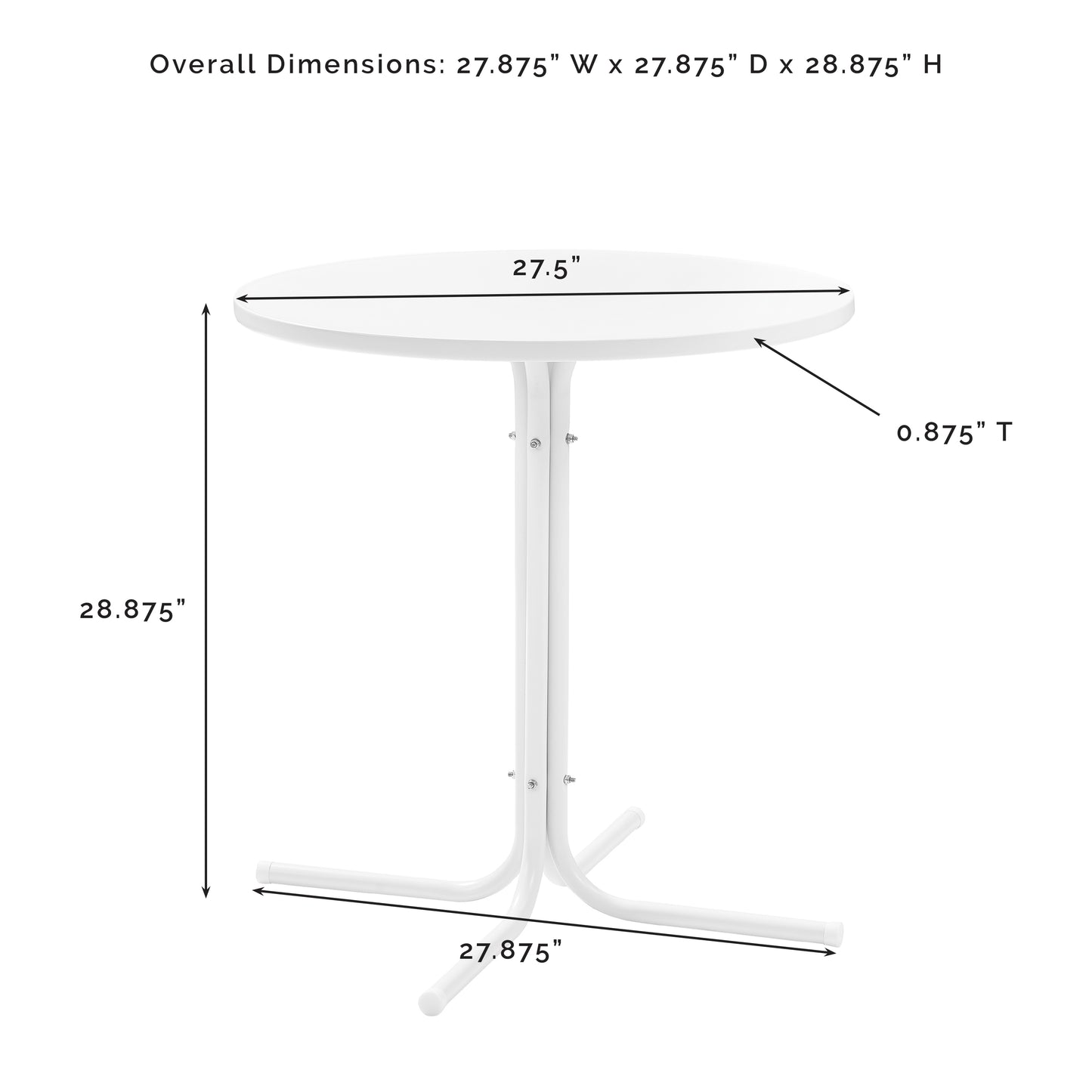 Griffith Outdoor Metal Bistro Table White Satin