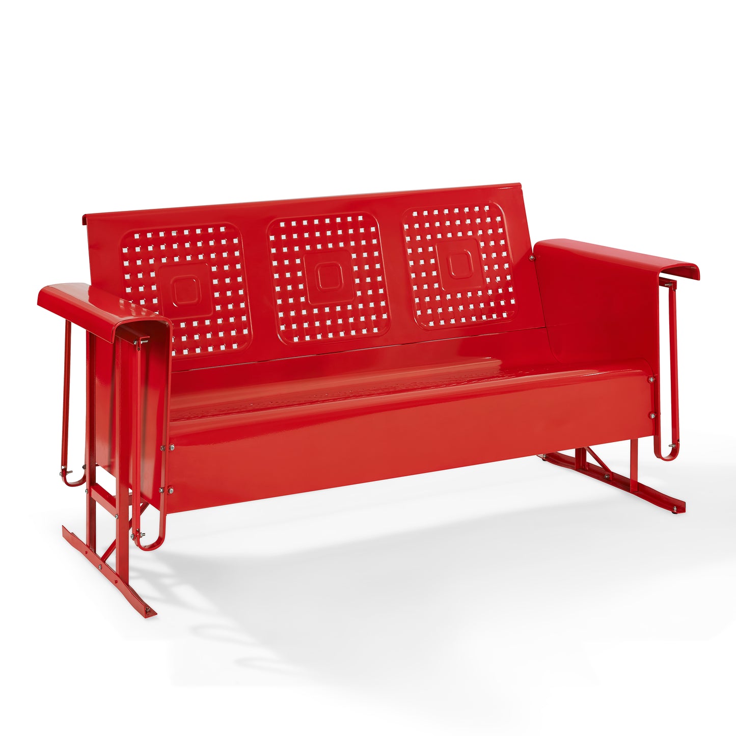 Bates Outdoor Metal Sofa Glider Red