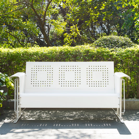 Bates Outdoor Metal Sofa Glider White