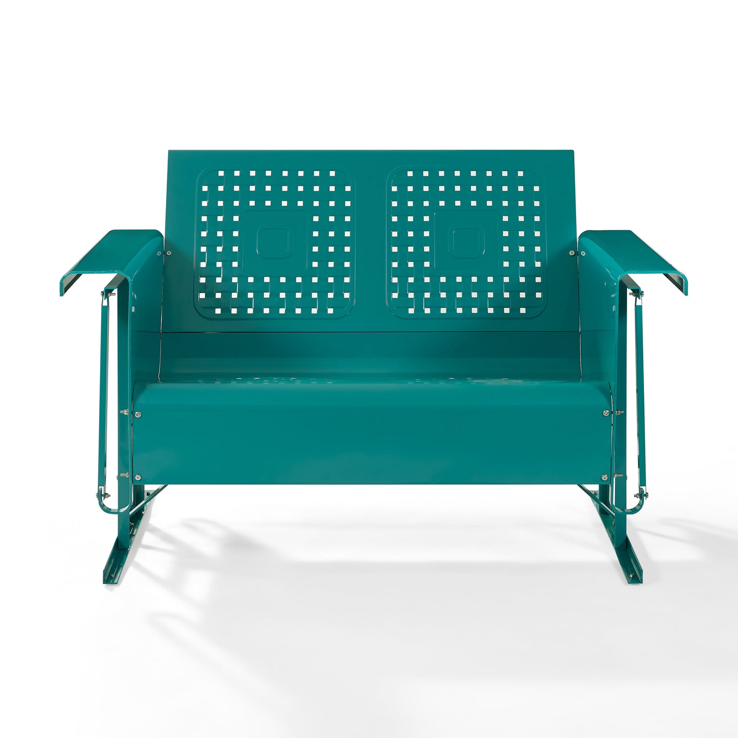 Bates Outdoor Metal Loveseat Glider Turquoise