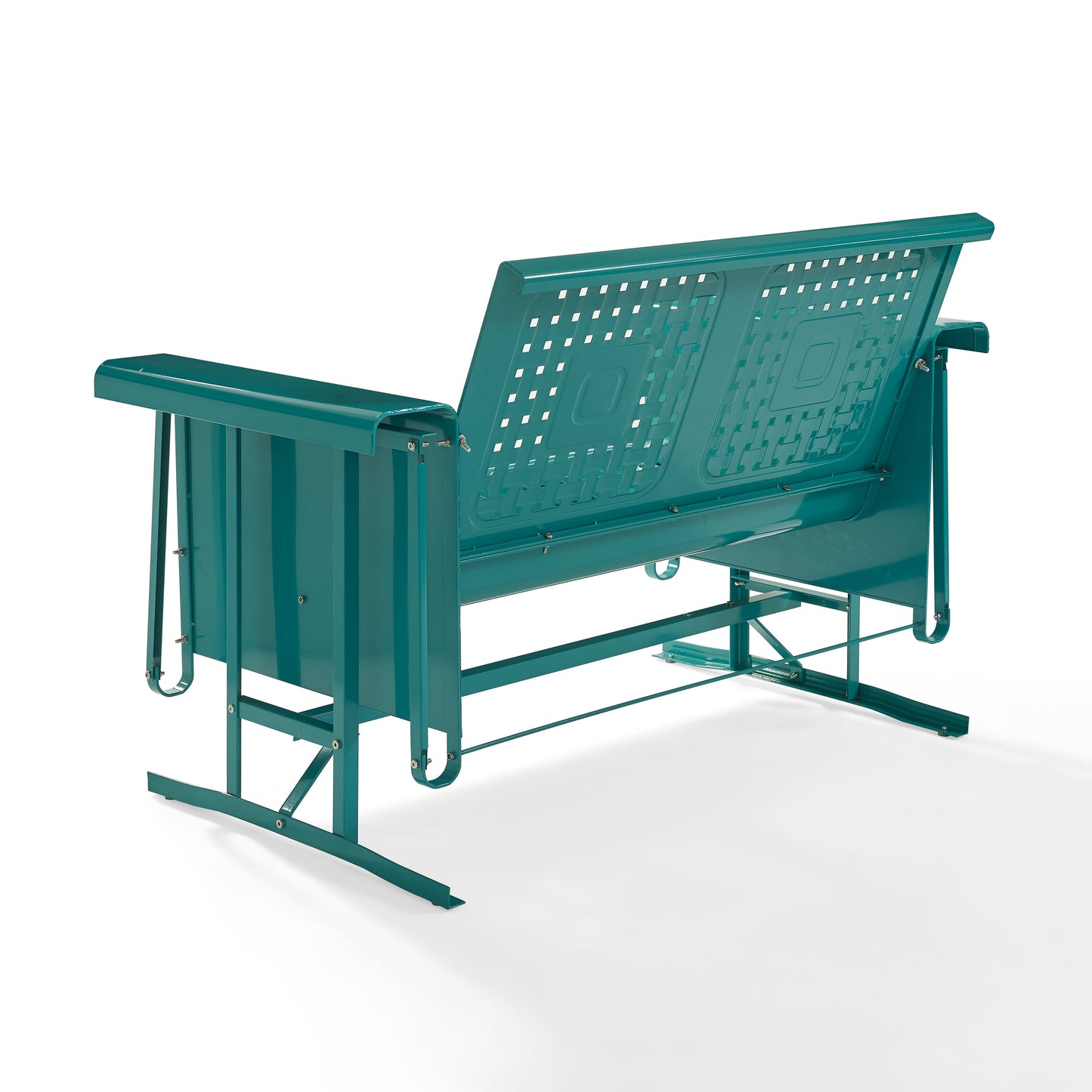 Bates Outdoor Metal Loveseat Glider Turquoise