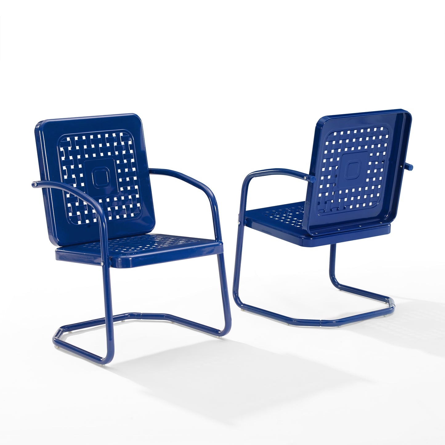 Bates 2Pc Outdoor Metal Chair Set Navy - 2 Armchairs