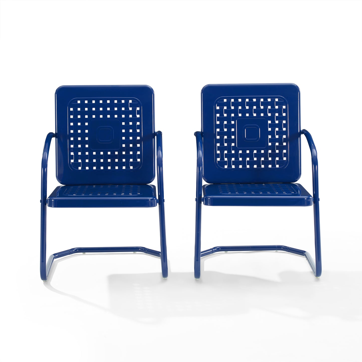 Bates 2Pc Outdoor Metal Chair Set Navy - 2 Armchairs