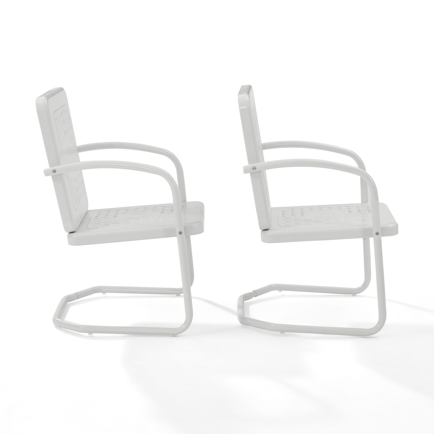 Bates 2Pc Outdoor Metal Armchair Set White - 2 Armchairs