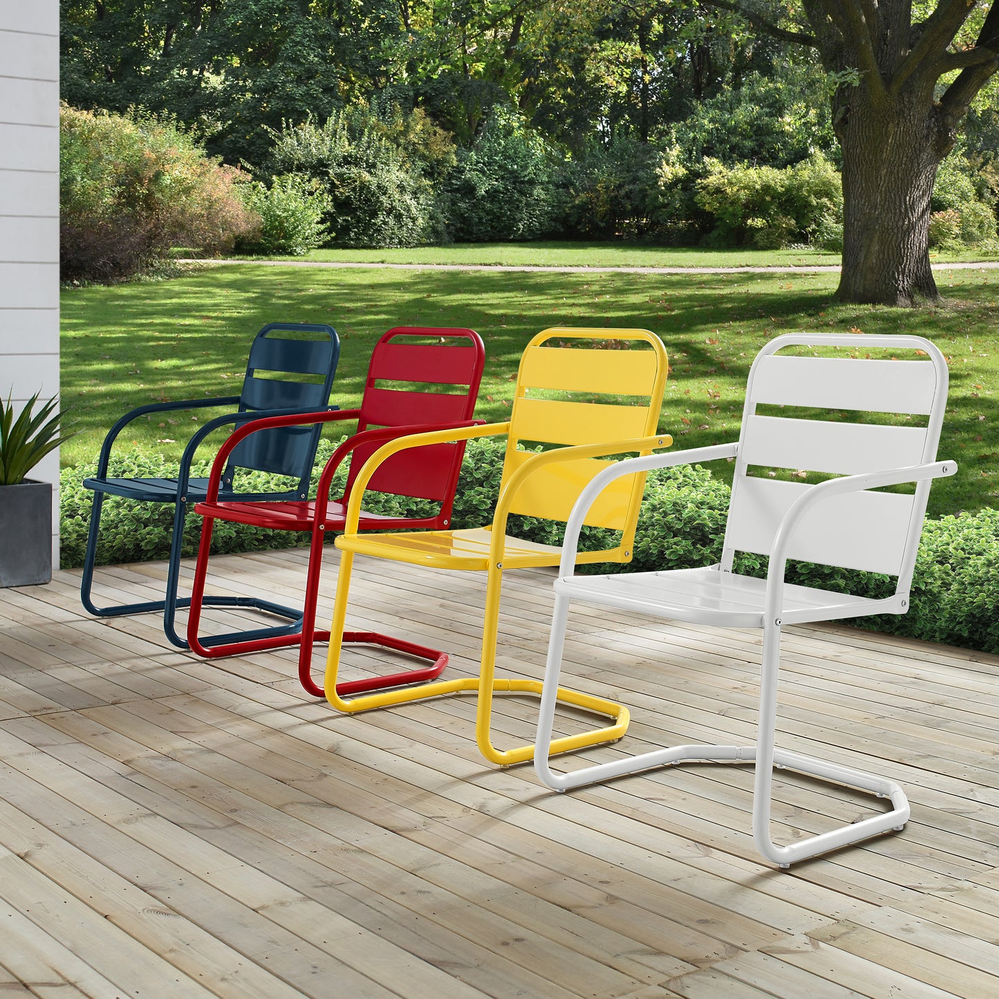 Brighton 2Pc Outdoor Metal Armchair Set White - 2 Chairs