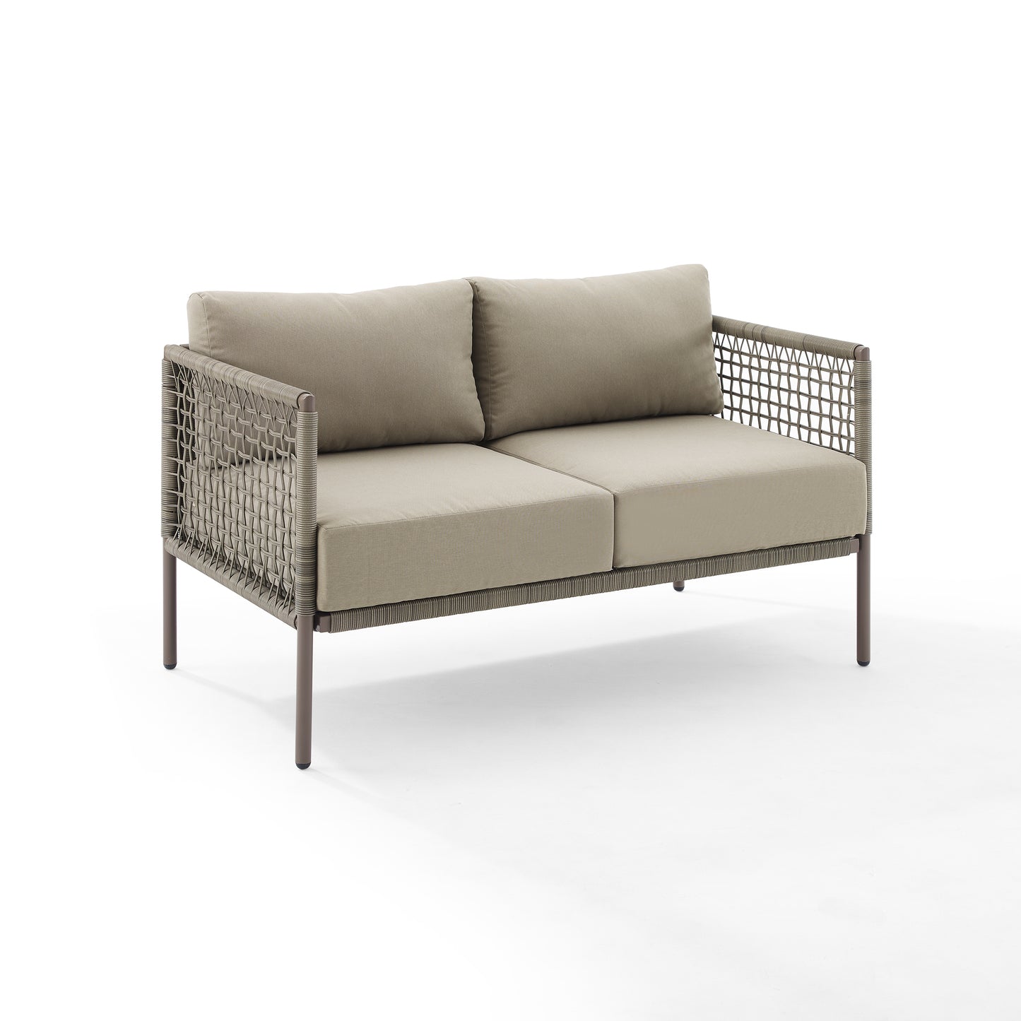 Cali Bay Outdoor Wicker Loveseat Taupe/Light Brown