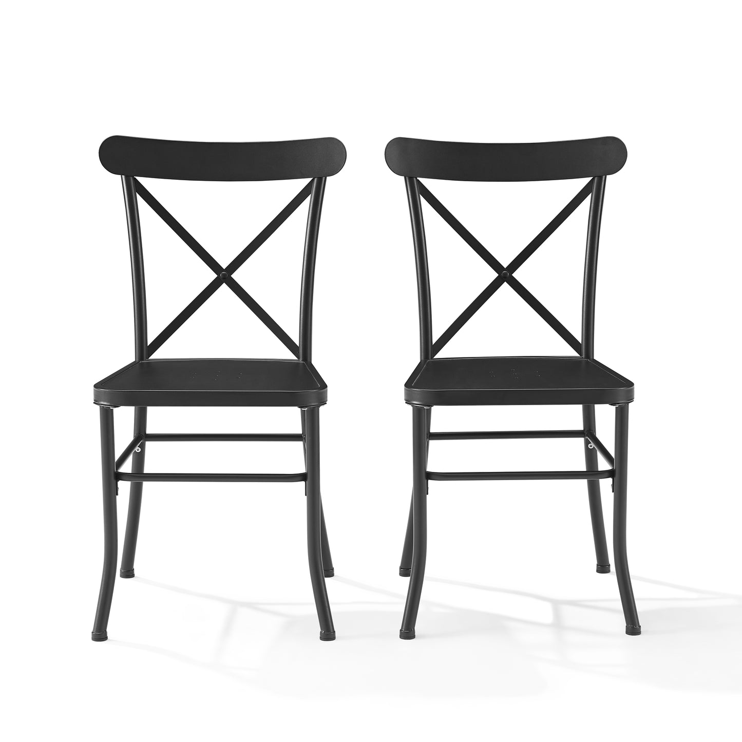 Astrid 2Pc Indoor/Outdoor Metal Dining Chair Set Matte Black - 2 Chairs