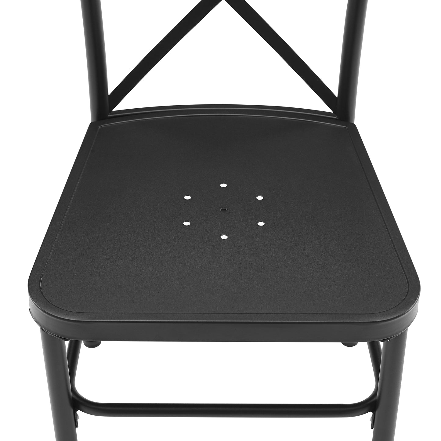 Astrid 2Pc Indoor/Outdoor Metal Dining Chair Set Matte Black - 2 Chairs