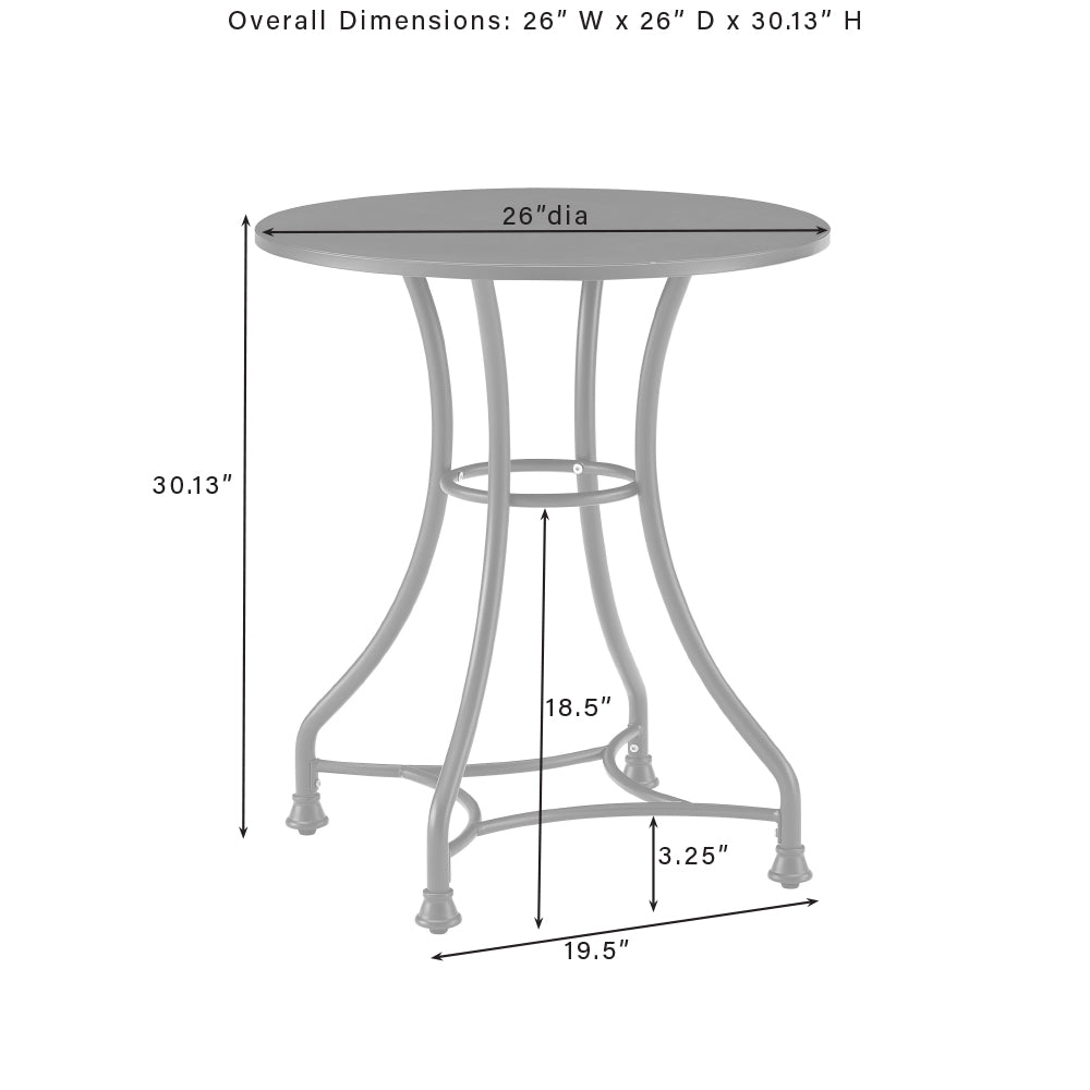 Astrid Indoor/Outdoor Metal Bistro Table Matte Black