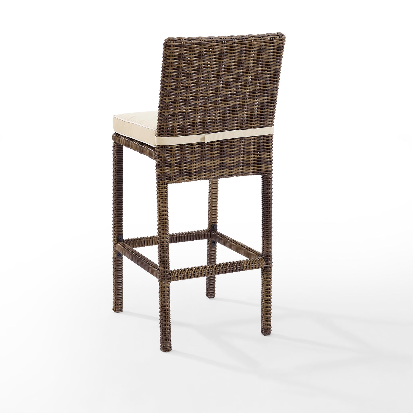 Bradenton 2Pc Outdoor Wicker Bar Height Bar Stool Set Sand/Weathered Brown - 2 Stools