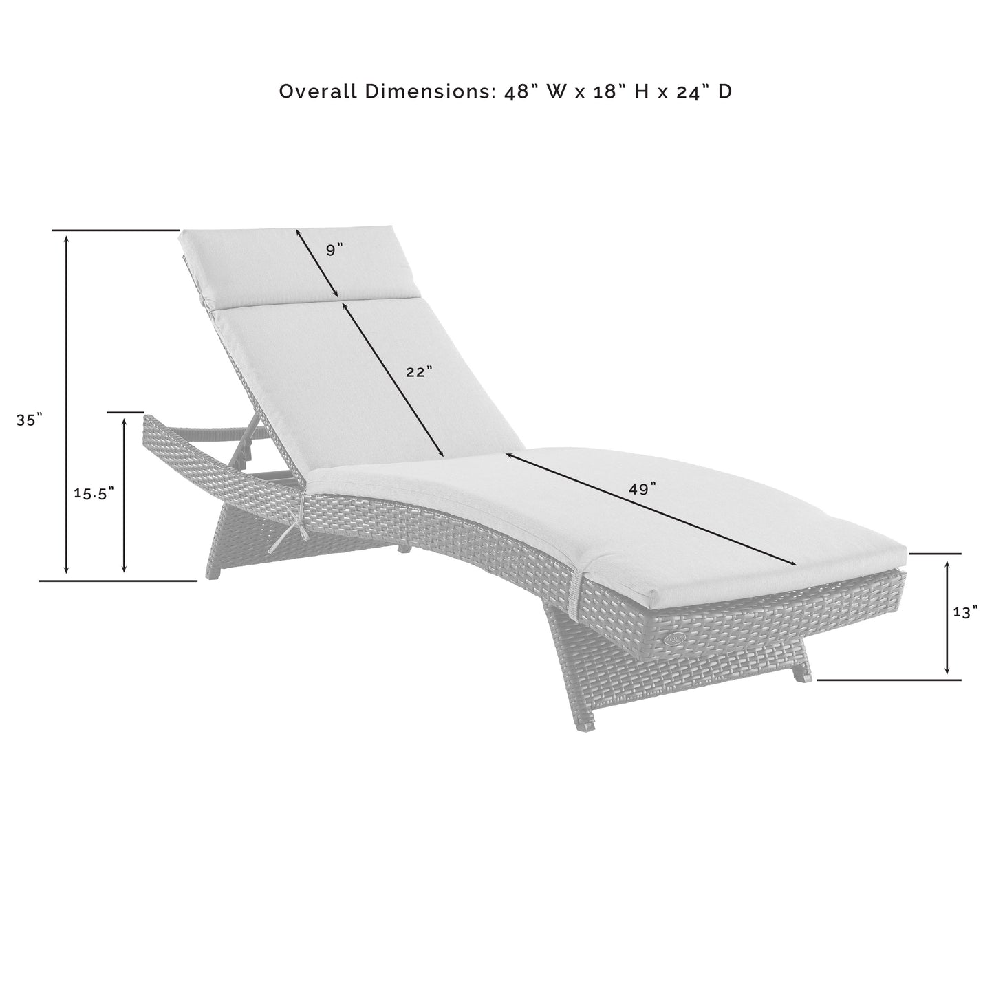 Biscayne Outdoor Wicker Chaise Lounge White/Brown