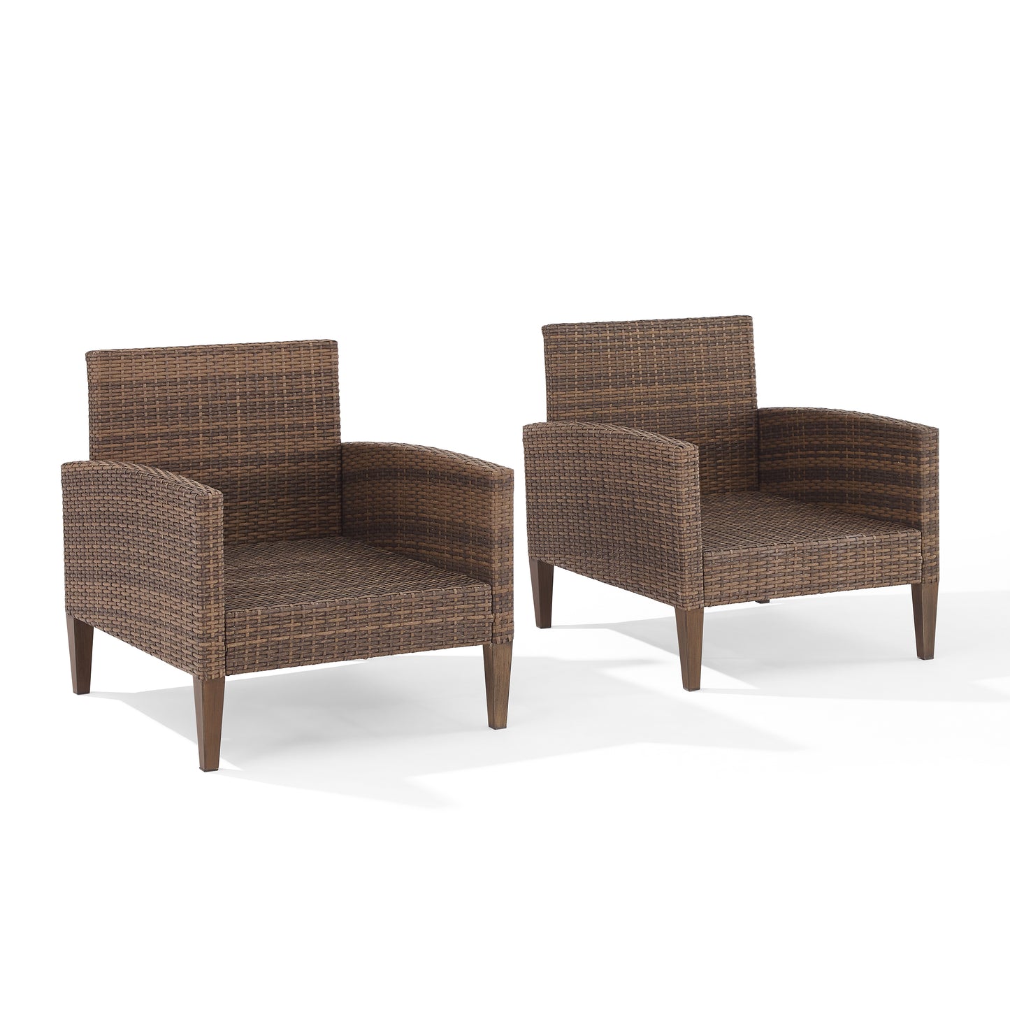 Capella 2Pc Outdoor Wicker Chair Set Creme/Brown - 2 Armchairs