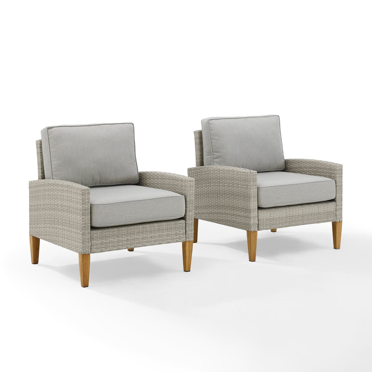 Capella Outdoor Wicker 2Pc Chair Set Gray/Acorn - 2 Armchairs