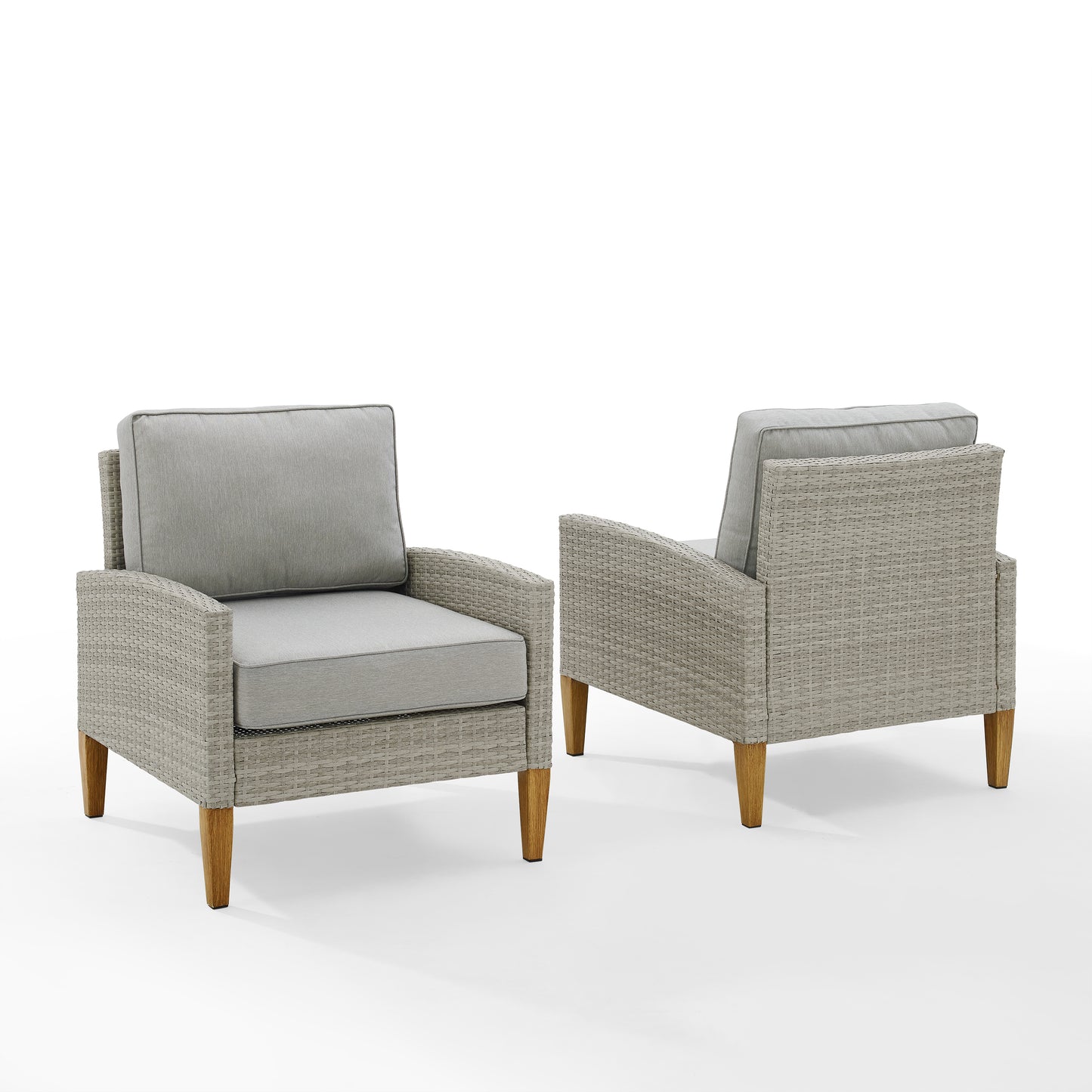 Capella Outdoor Wicker 2Pc Chair Set Gray/Acorn - 2 Armchairs