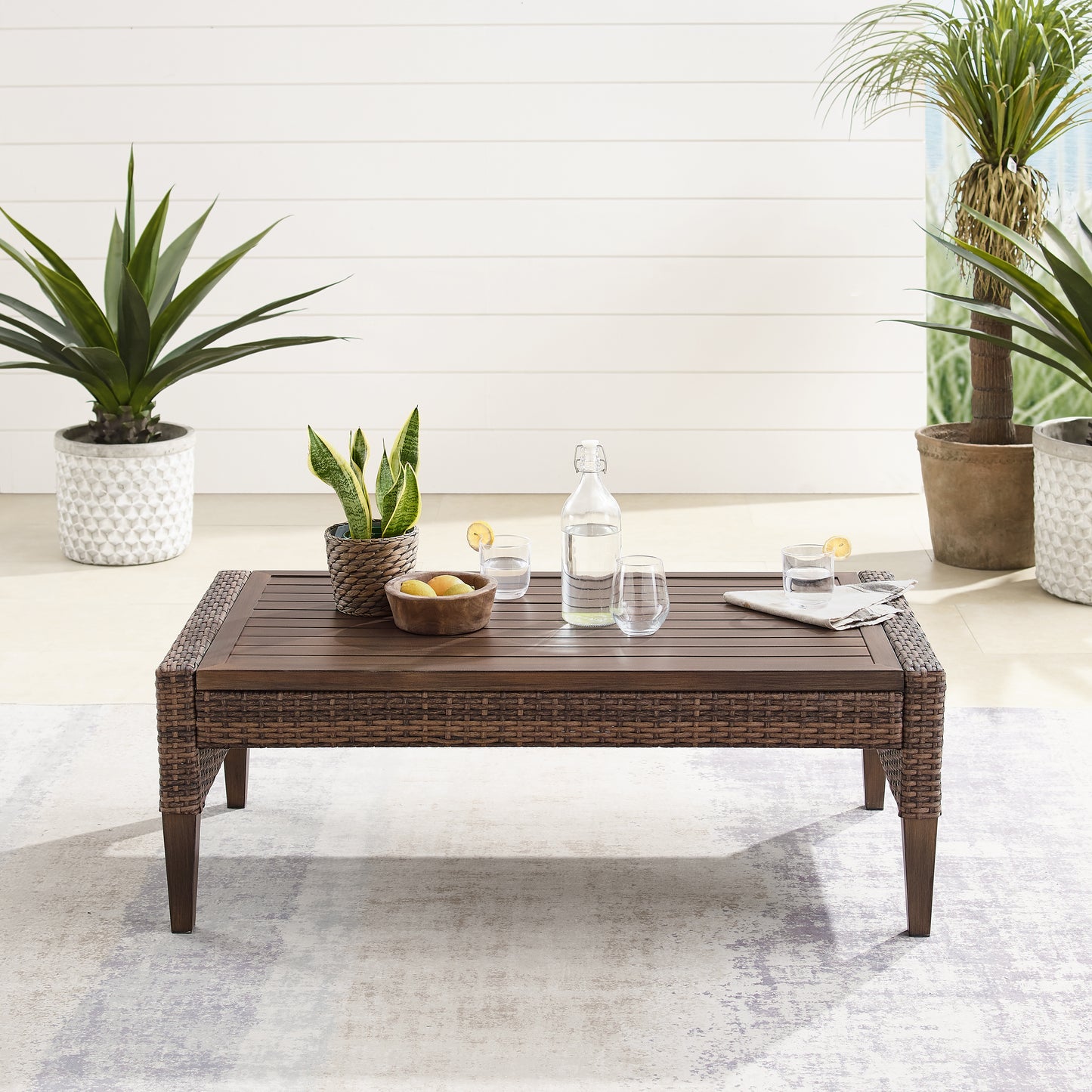 Capella Outdoor Wicker Coffee Table Brown