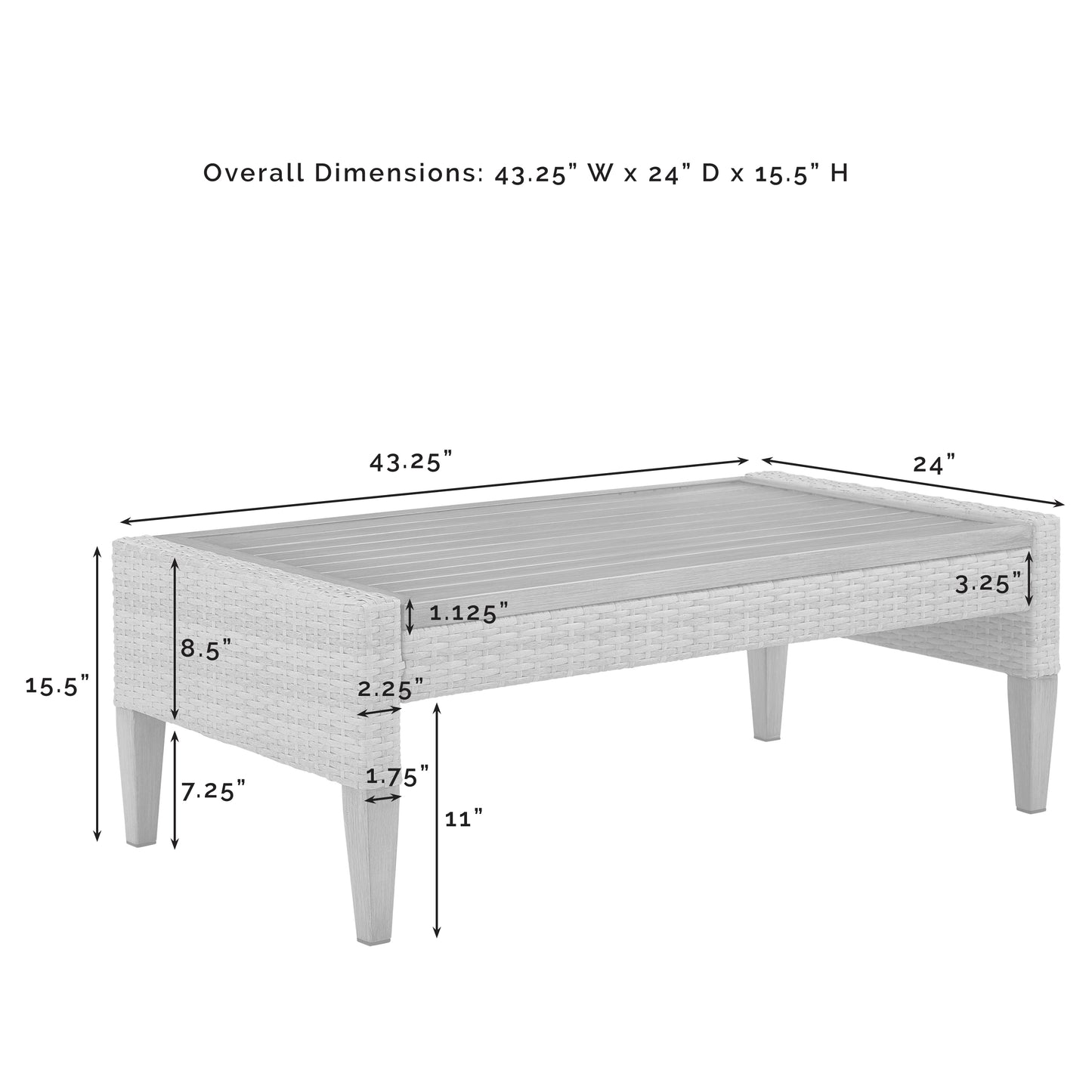 Capella Outdoor Wicker Coffee Table Brown