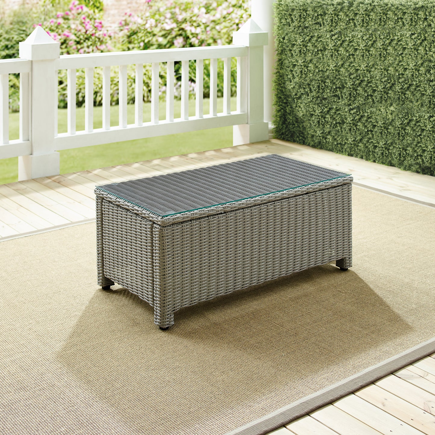 Bradenton Outdoor Wicker Coffee Table Gray