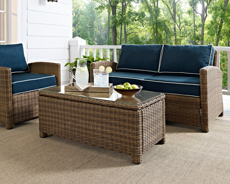 Bradenton Outdoor Wicker Coffee Table Weathered Brown