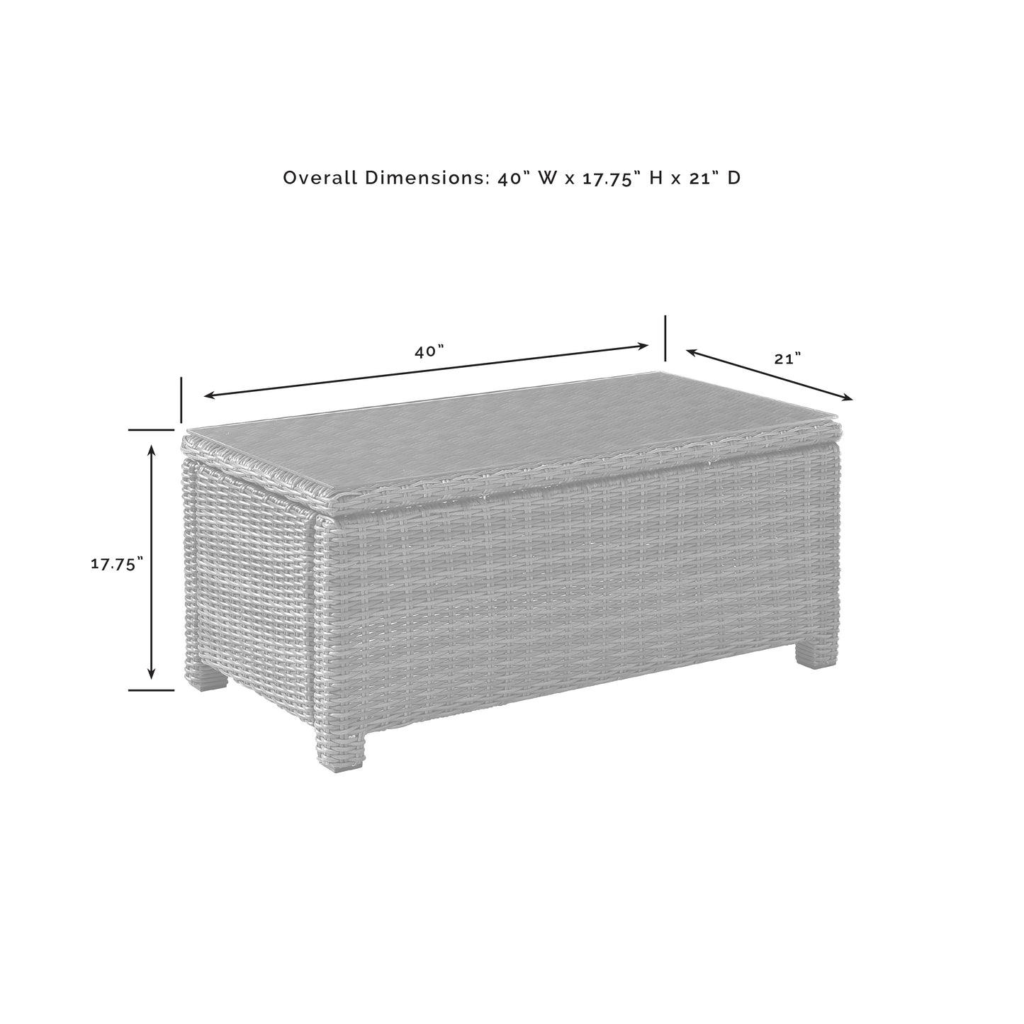 Bradenton Outdoor Wicker Coffee Table Weathered Brown