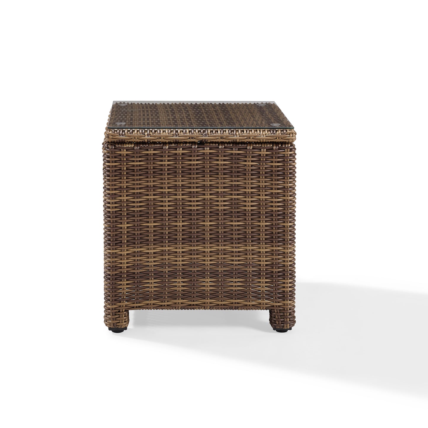 Bradenton Outdoor Wicker Rectangular Side Table Weathered Brown