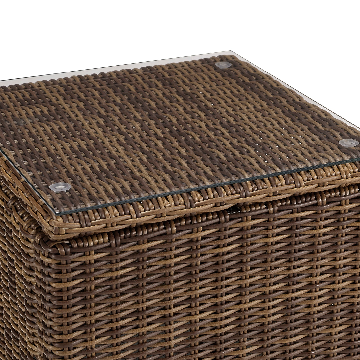 Bradenton Outdoor Wicker Rectangular Side Table Weathered Brown