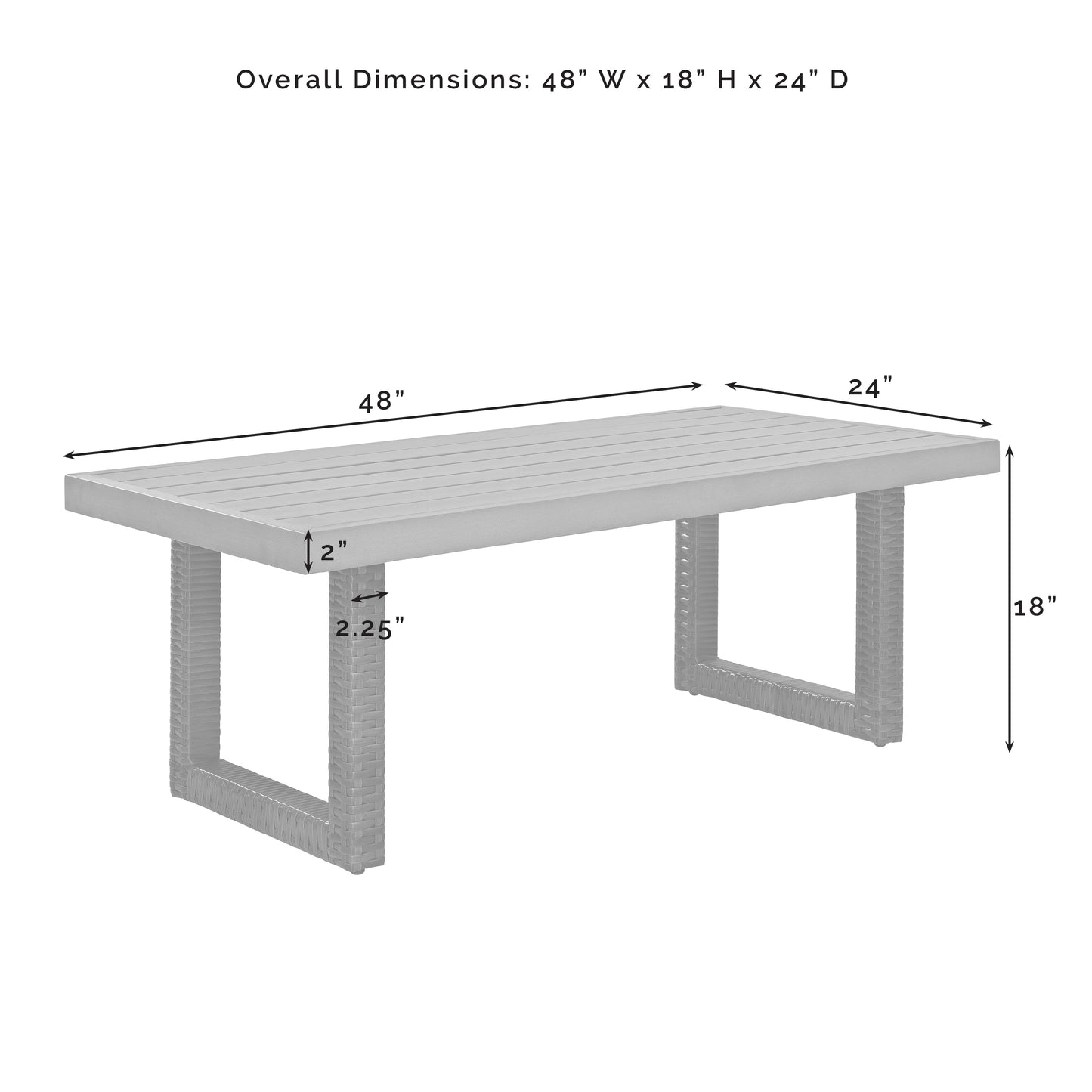 Beaufort Outdoor Wicker Coffee Table Mist/Brown