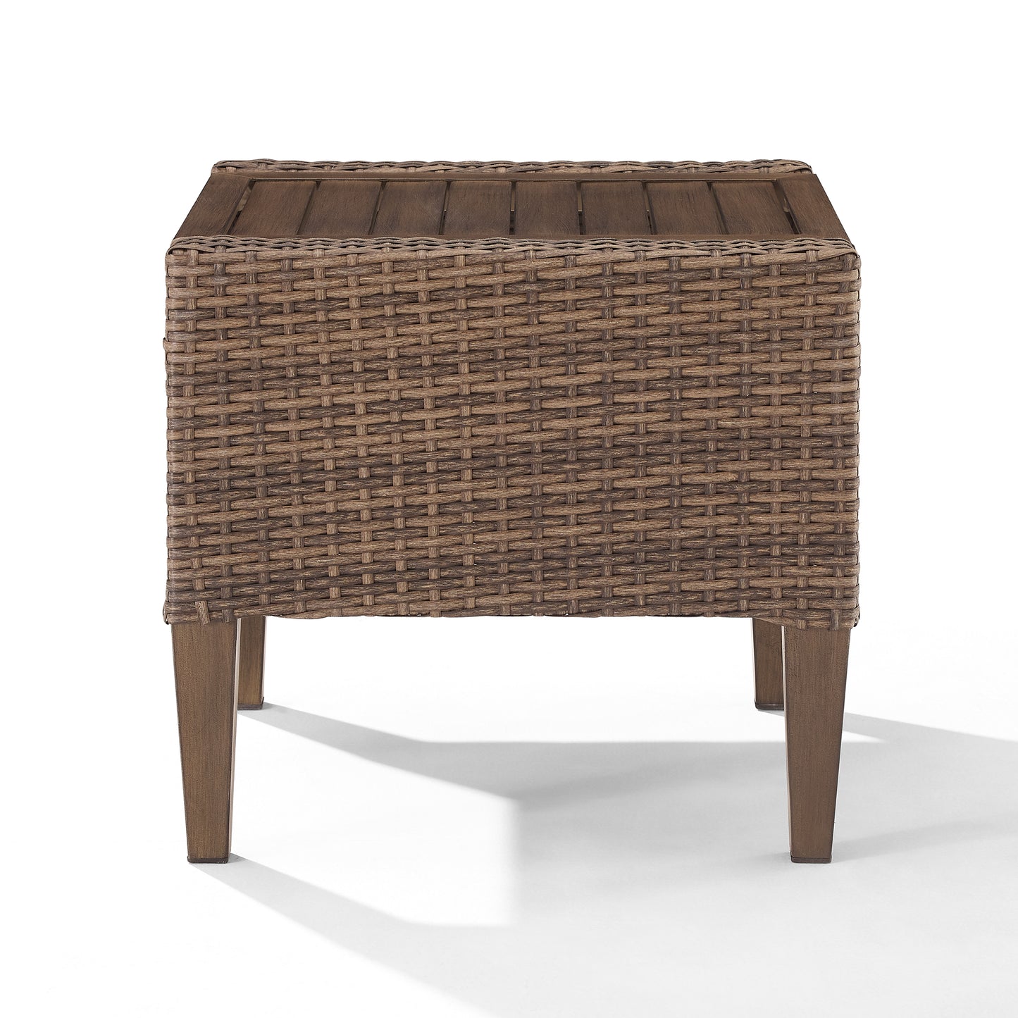 Capella Outdoor Wicker Side Table Brown