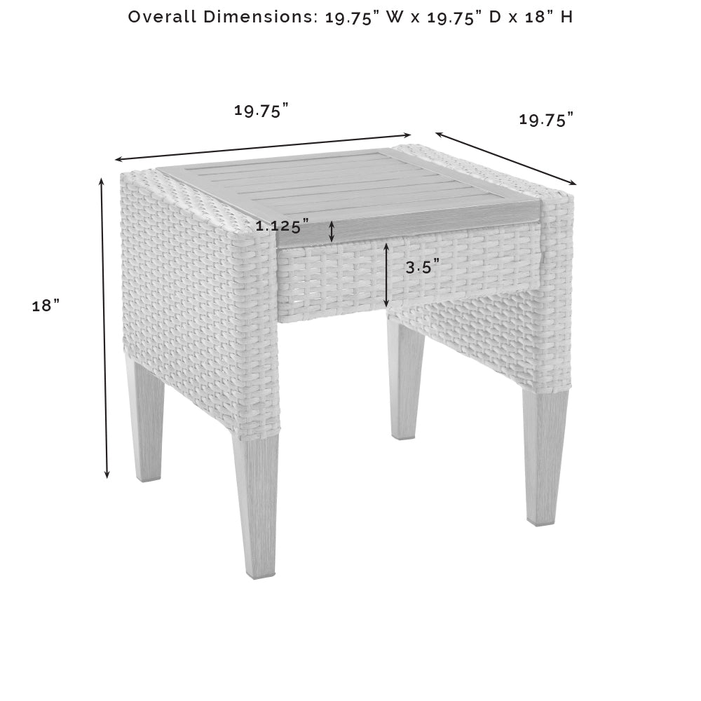 Capella Outdoor Wicker Side Table Brown