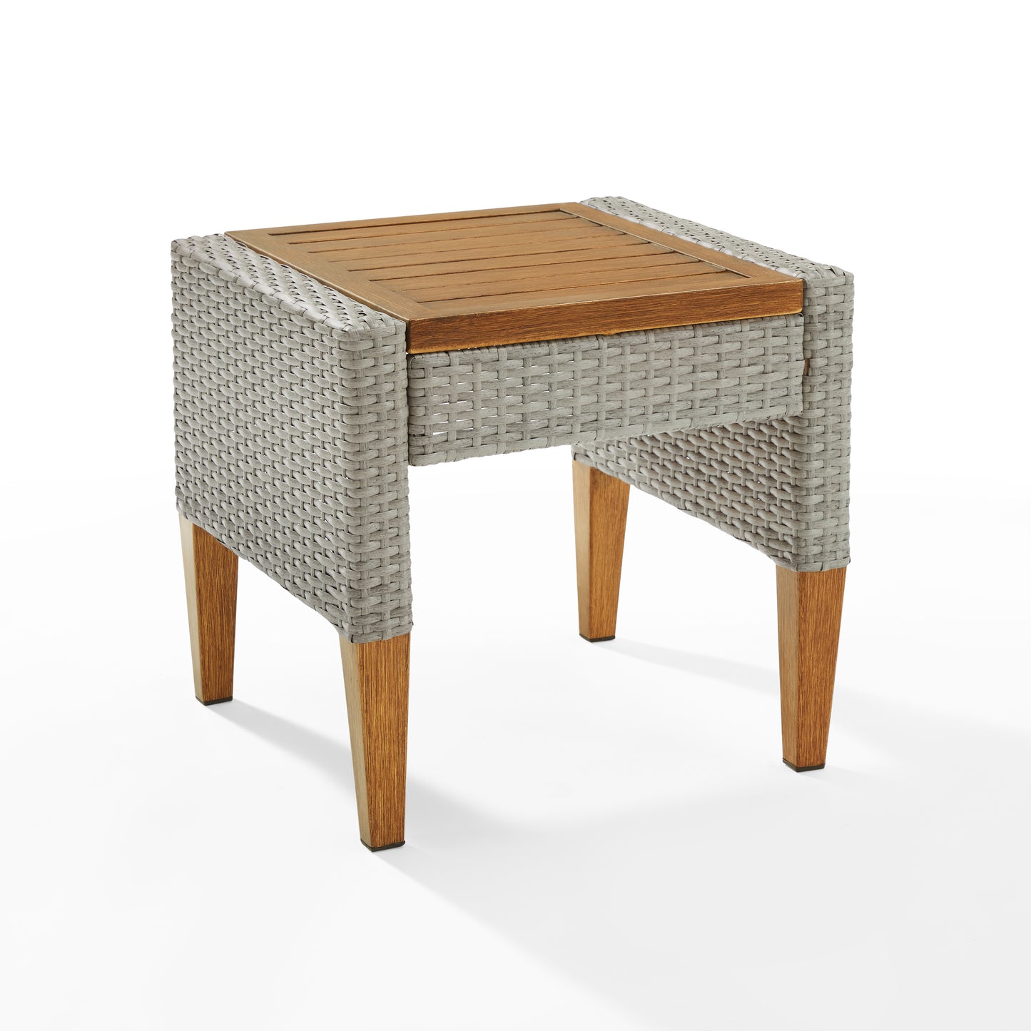 Capella Outdoor Wicker Side Table Gray/Acorn