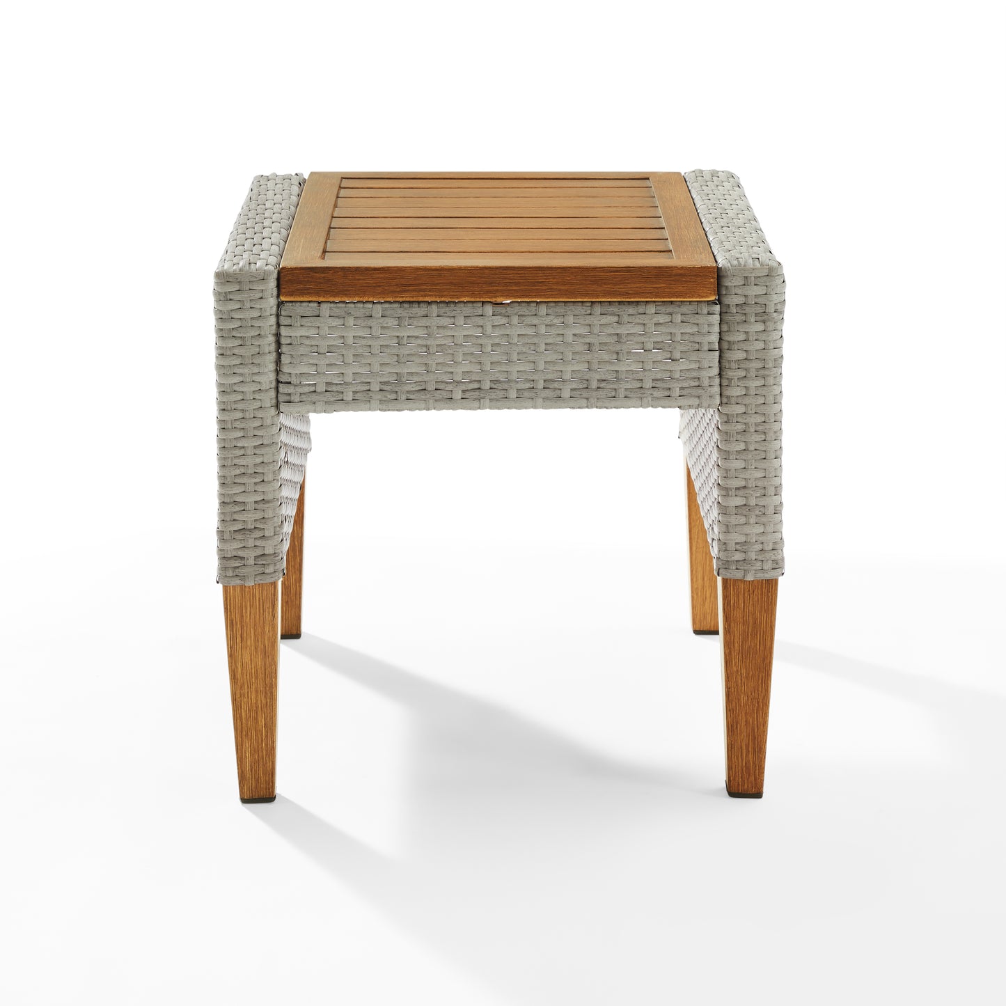 Capella Outdoor Wicker Side Table Gray/Acorn