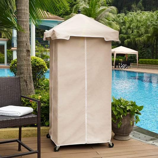 Palm Harbor Outdoor Wicker Towel Valet Sand/Brown