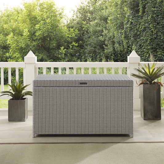 Bradenton Outdoor Wicker Storage Bin Gray