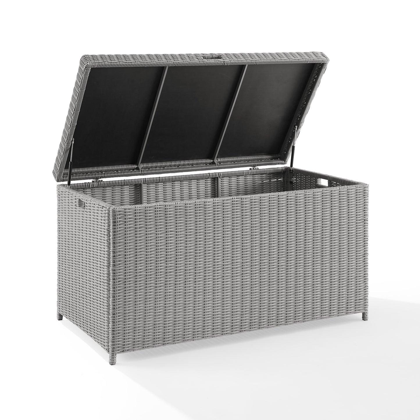 Bradenton Outdoor Wicker Storage Bin Gray