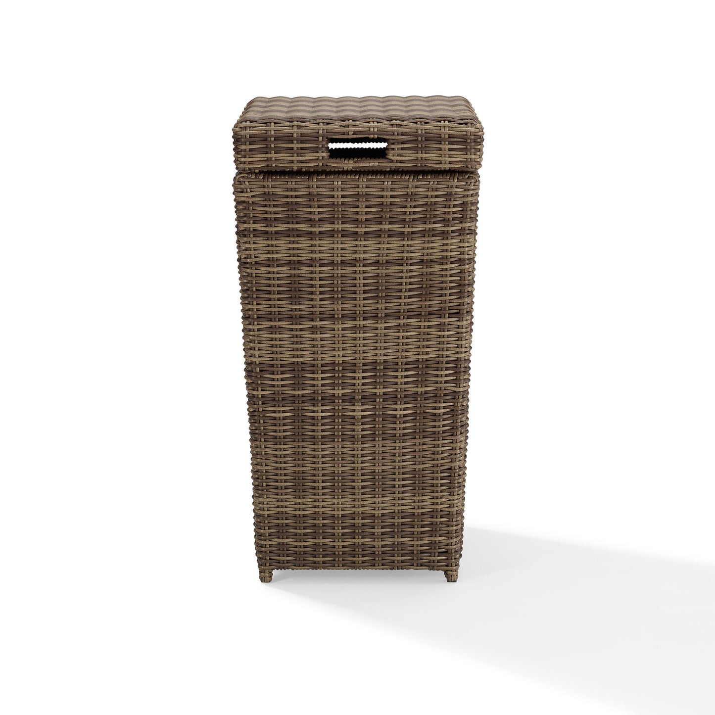 Bradenton Outdoor Wicker Trash Can Weathered Brown