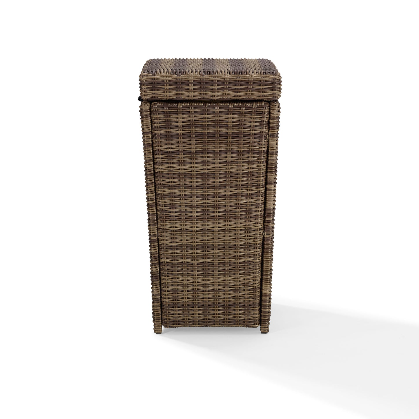 Bradenton Outdoor Wicker Trash Can Weathered Brown